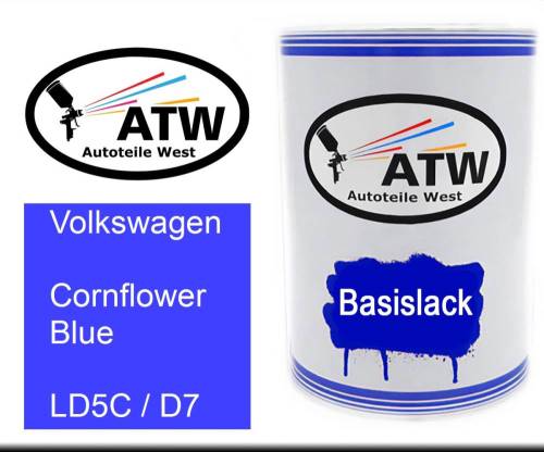 Volkswagen, Cornflower Blue, LD5C / D7: 500ml Lackdose, von ATW Autoteile West.